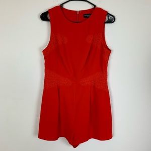 Topshop Petite Red Lace Romper
